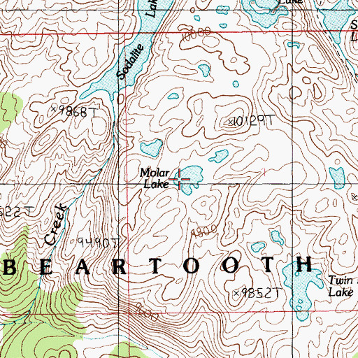 Topographic Map of Molar Lake, MT