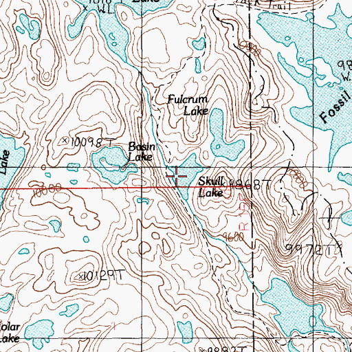 Topographic Map of Skull Lake, MT