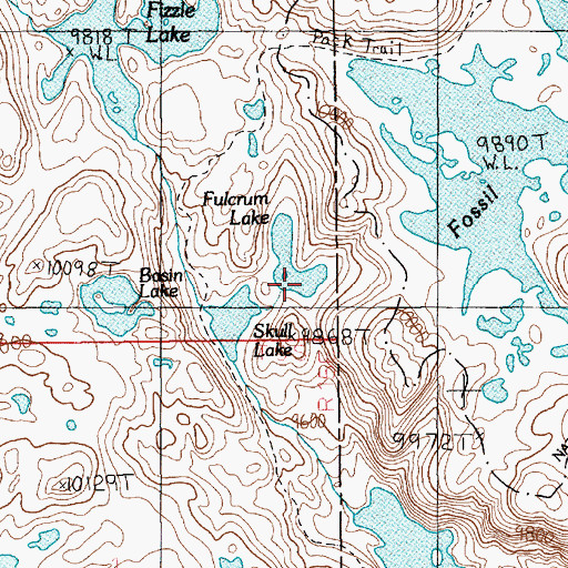 Topographic Map of Fulcrum Lake, MT