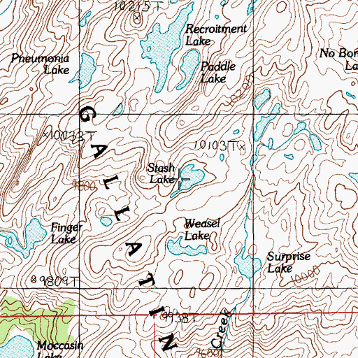 Topographic Map of Stash Lake, MT