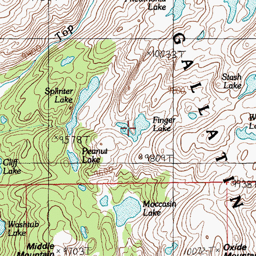 Topographic Map of Finger Lake, MT