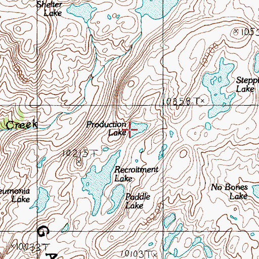 Topographic Map of Production Lake, MT