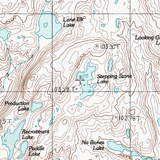 Topographic Map of Stepping Stone Lake, MT