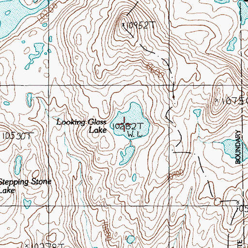 Topographic Map of Looking Glass Lake, MT
