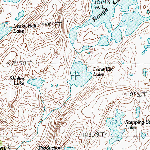 Topographic Map of Lone Elk Lake, MT