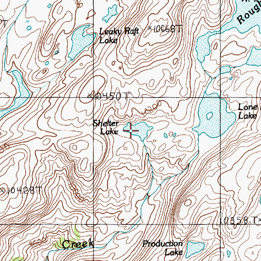 Topographic Map of Shelter Lake, MT