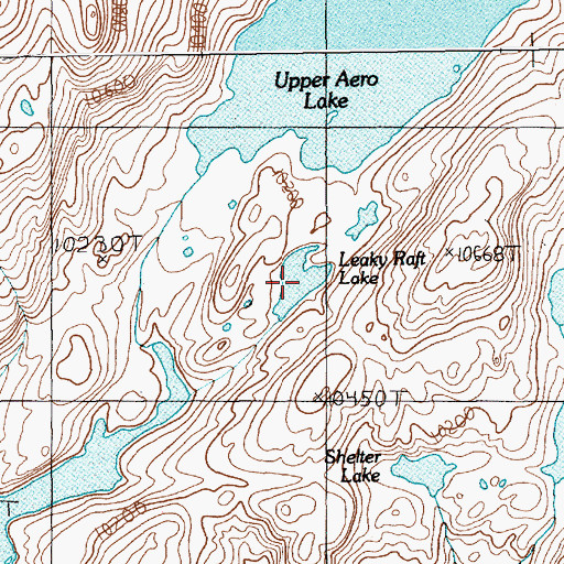 Topographic Map of Leaky Raft Lake, MT