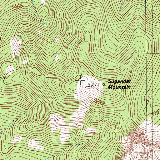 Topographic Map of Sugarloaf Mountain, MT
