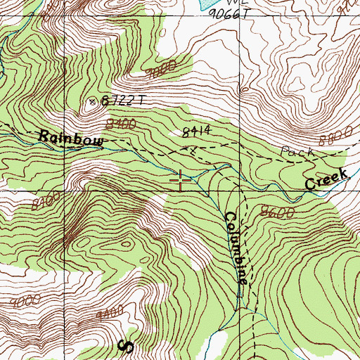 Topographic Map of Columbine Creek, MT