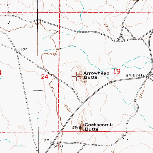 Topographic Map of Arrowhead Butte, AZ
