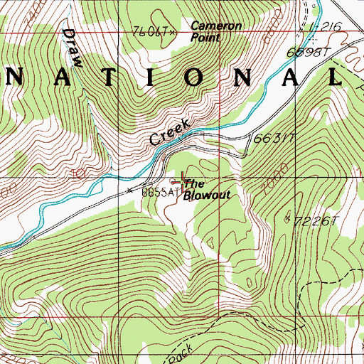 Topographic Map of The Blowout, MT