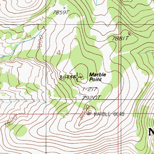 Topographic Map of Marble Point, MT