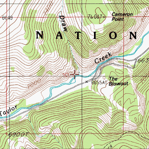 Topographic Map of Cameron Draw, MT