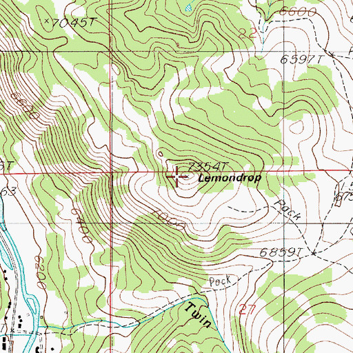 Topographic Map of Lemondrop, MT