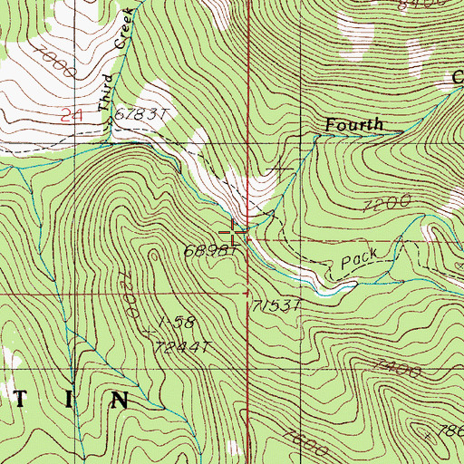 Topographic Map of Fourth Creek, MT