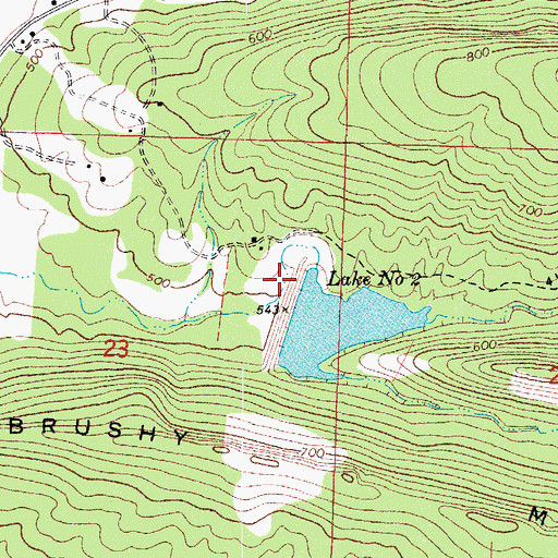 Topographic Map of Sixmile Creek Watershed Site Two Reservoir, AR