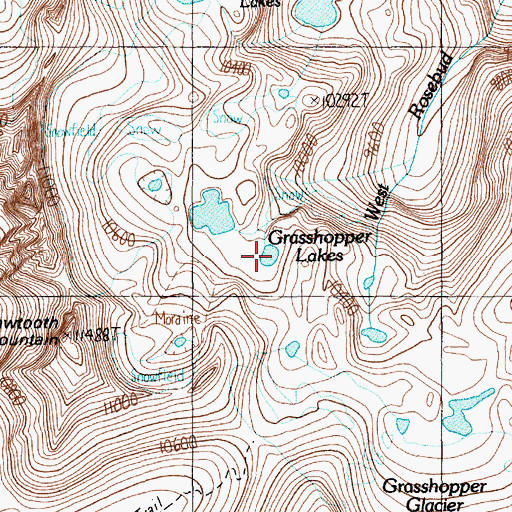 Topographic Map of Grasshopper Lakes, MT