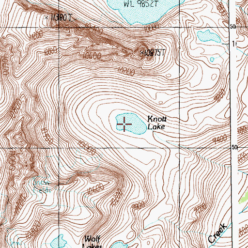 Topographic Map of Knott Lake, MT