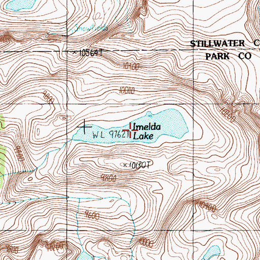 Topographic Map of Imelda Lake, MT