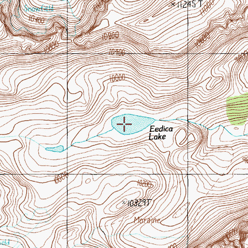 Topographic Map of Eedica Lake, MT