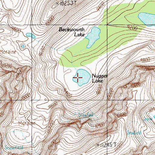 Topographic Map of Nugget Lake, MT