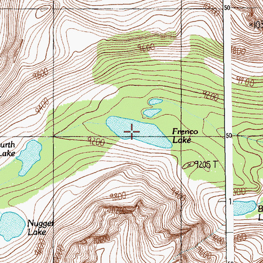 Topographic Map of Frenco Lake, MT