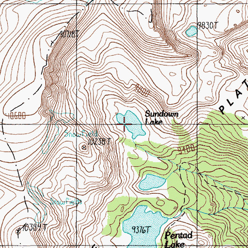 Topographic Map of Sundown Lake, MT