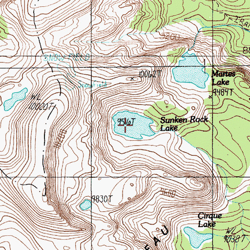 Topographic Map of Sunken Rock Lake, MT