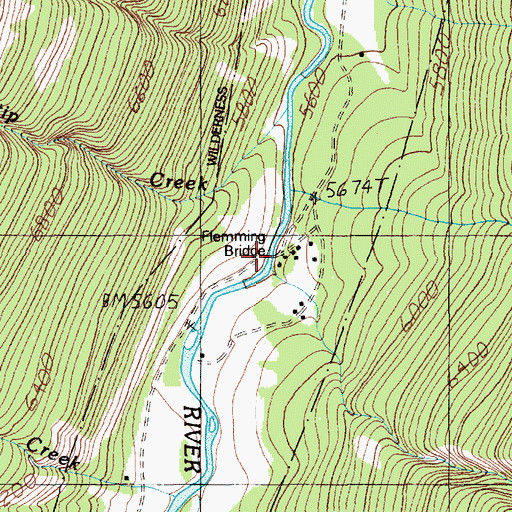 Topographic Map of Flemming Bridge, MT