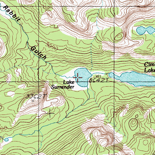Topographic Map of Lake Surrender, MT