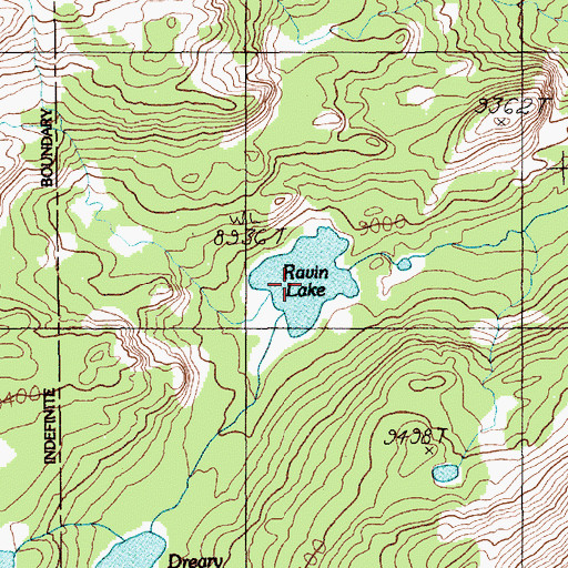 Topographic Map of Ravin Lake, MT