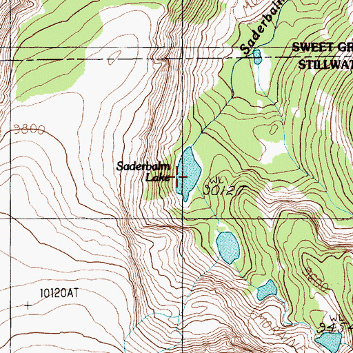 Topographic Map of Saderbalm Lake, MT