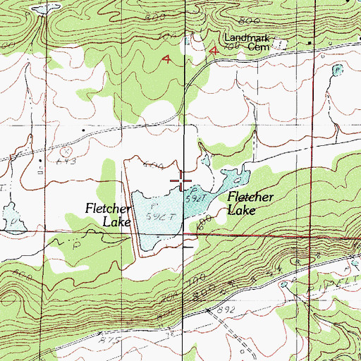 Topographic Map of Sixmile Creek Watershed Site Six Dam, AR