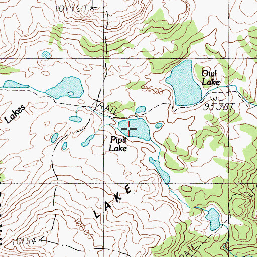 Topographic Map of Pipit Lake, MT