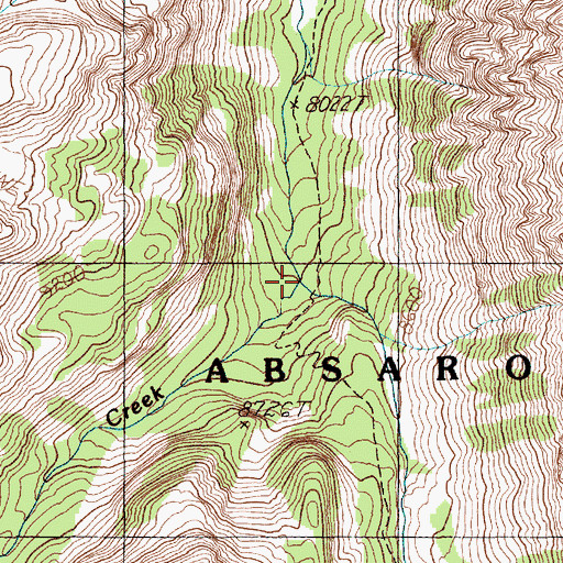 Topographic Map of Lewis Creek, MT
