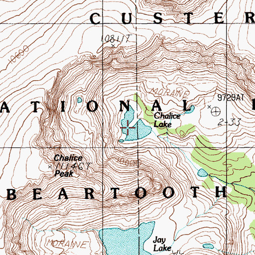 Topographic Map of Chalice Lake, MT