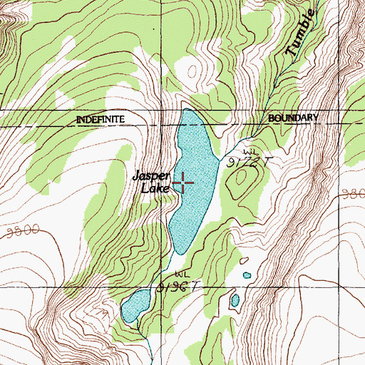 Topographic Map of Jasper Lake, MT