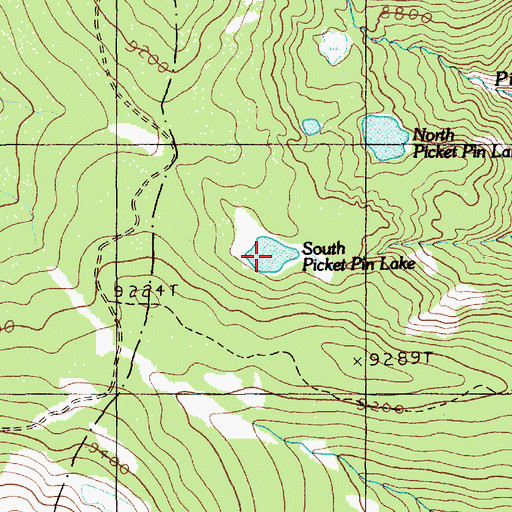 Topographic Map of South Picket Pin Lake, MT