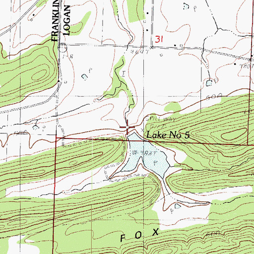 Topographic Map of Sixmile Creek Watershed Site Five Dam, AR