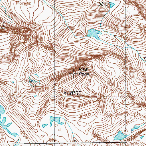 Topographic Map of Pika Peak, MT