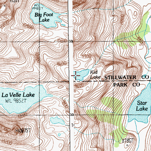 Topographic Map of Kid Lake, MT