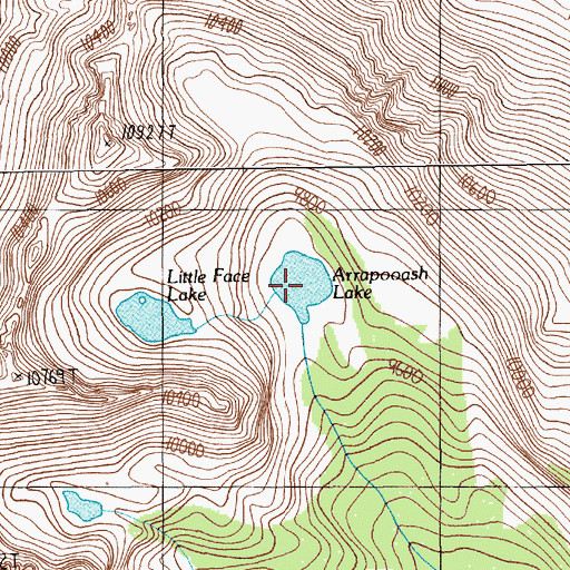 Topographic Map of Arapooash Lake, MT