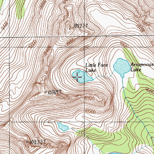 Topographic Map of Little Face Lake, MT