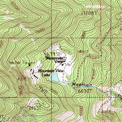 Topographic Map of Mountain View, MT