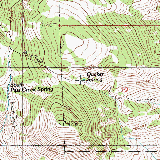 Topographic Map of Quaker Spring, MT