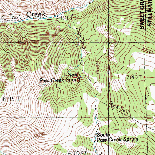 Topographic Map of North Pass Creek Spring, MT