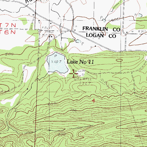 Topographic Map of Sixmile Creek Watershed Site 11 Dam, AR