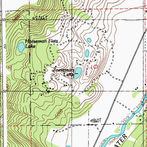 Topographic Map of Zoeteman Lake, MT