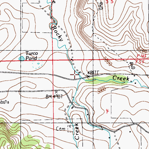 Topographic Map of Prairie Dog Creek, MT