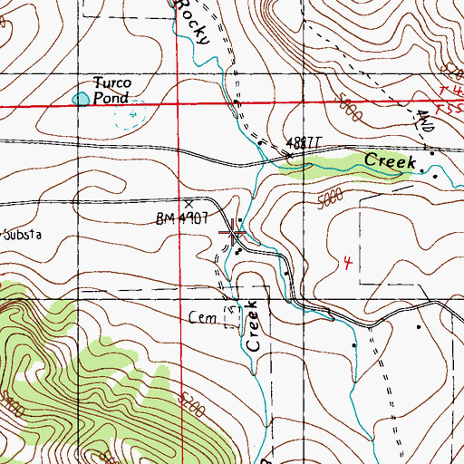 Topographic Map of West Prairie Dog Creek, MT